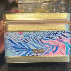 NWOT Lilly Pulitzer Gold and Multicolor Cosmetic Bag